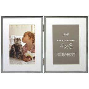 Studio Decor Expressions 2 Opening 4" x 6" Silver Collage Frame with Mat