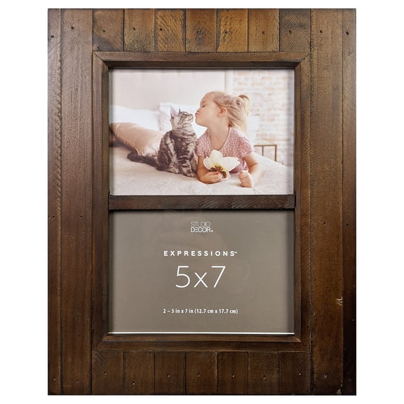 Studio Decor Expressions 2 Opening 5" x 7" Espresso Salvage Chic Frame