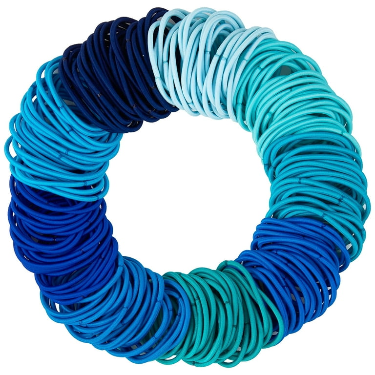 Expressions 216-Piece Hair Ties, 4mm Hair Elastics Shades Of Blue