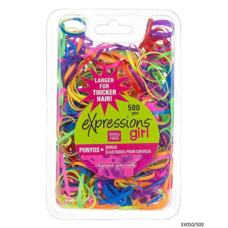 Expressions 2334260 Bright Large Elastic Bands for Thicker Hair, Assorted -  500 Count - Case of 48 