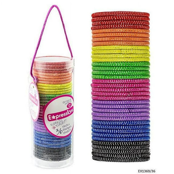 Expressions 2334307 No Metal Elastics PVC Tube - 36 Piece - Case of 48