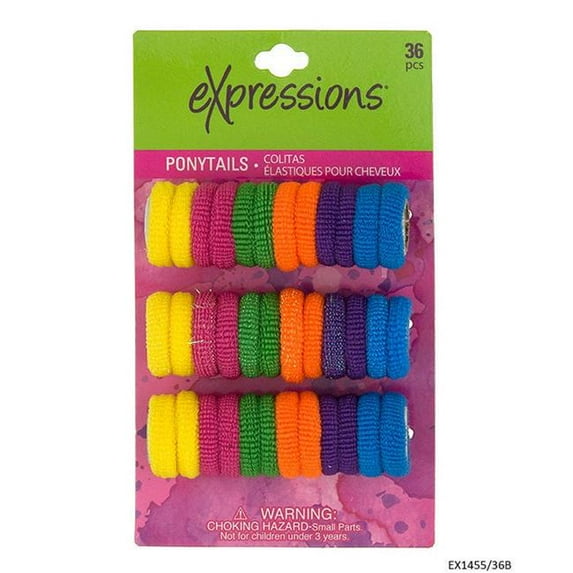 Expressions 2334332 Bright Ponytails, Assorted Color - 36 Piece - Case of 48