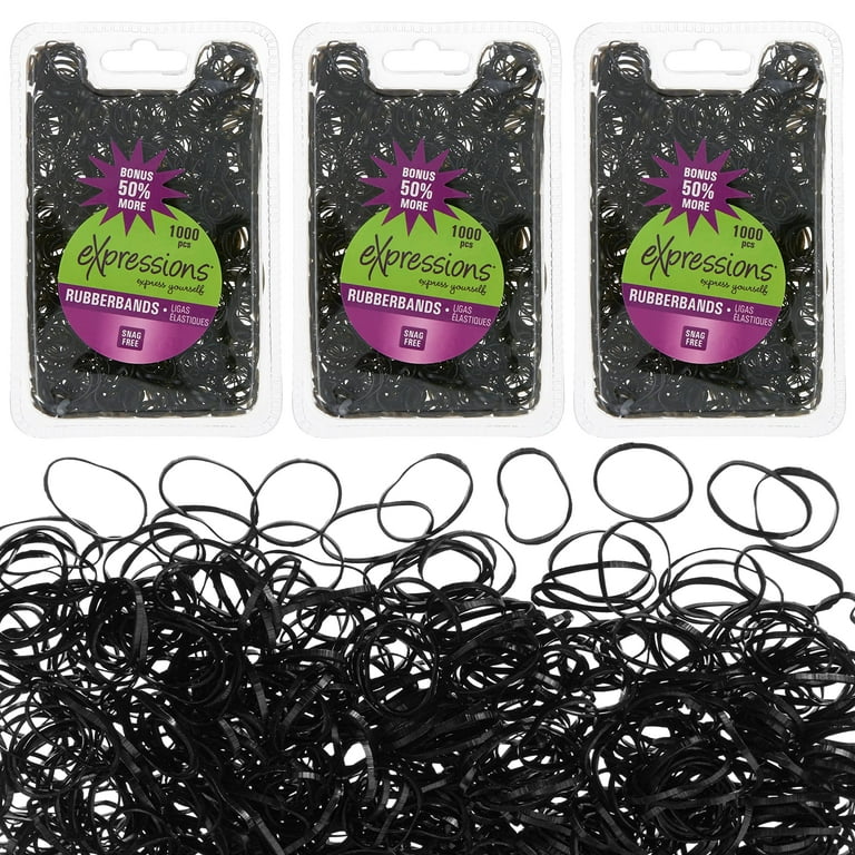 Expressions 3,000pc Hair Elastics Snag-Free Rubber Bands Small Clear Hair  Elastics, Mini Hair Rubberbands For Easy Hairstyling - Clear Hair Ties
