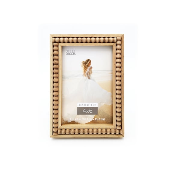Studio Decor Expressions 4" x 6" Natural Beaded Frame