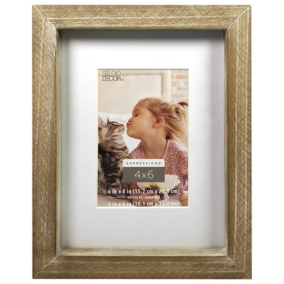 Studio Decor Expressions 4" x 6" Rustic Wooden Frame with Mat