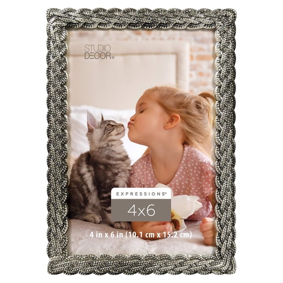 Studio Decor Expressions 4" x 6" Silver Braid Frame