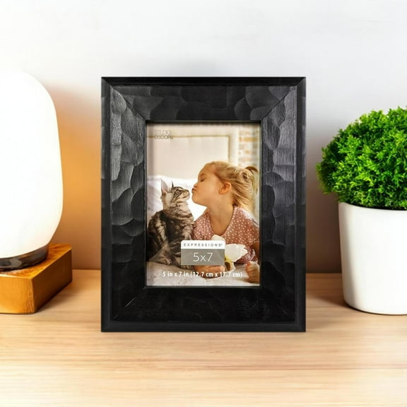 Expressions 5" x 7" Black Hammered Frame by Studio Decor