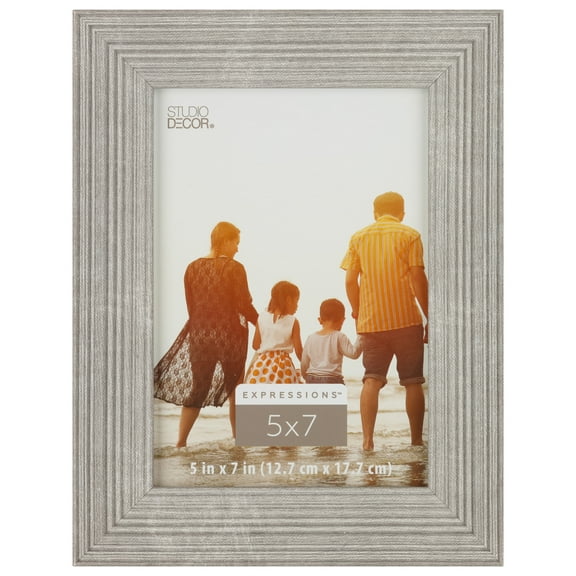 Expressions 5" x 7" Gray Ribbed Frame by Studio Decor