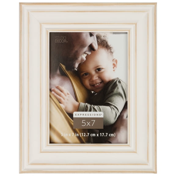 Studio Decor Expressions 5" x 7" White with Distressed Edges Frame