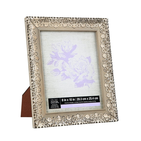 Expressions 8" x 10" Gray Lace Overlay Frame by Studio Decor