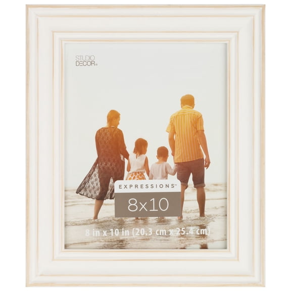 Studio Decor Expressions 8" x 10" White with Distressed Edges Frame