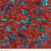 Expressions Batiks Places You'll Go Red Fox Cotton Fabric (Yard)