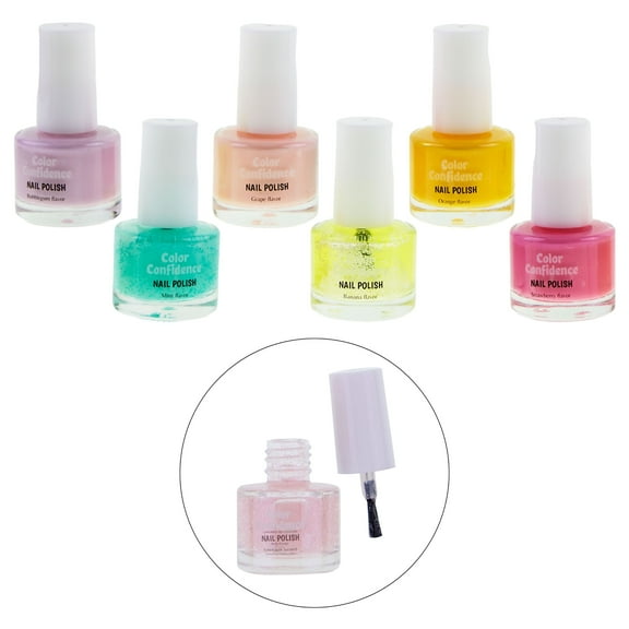 6pc Nail Polish Set - Shimmering Nail Polish Colors for Every Mood, Cute Nail Polish Manicure Kit & Pedicure Kit For Girls, Kids Nail Polish Gift Set