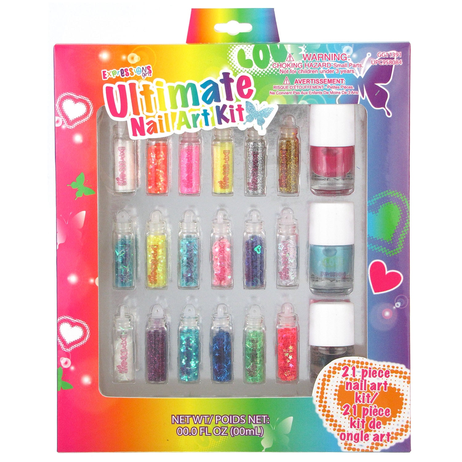 Expressions Girl Ultimate Nail Art 21Piece Kit Nail Glitter & Polish