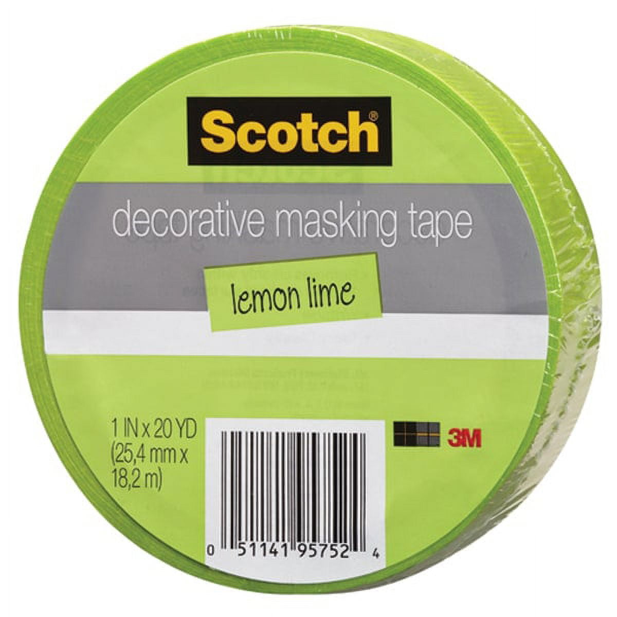 Expressions Masking Tape, 3" Core, 0.94" X 20 Yds, Lemon Lime | Bundle of 5 Rolls