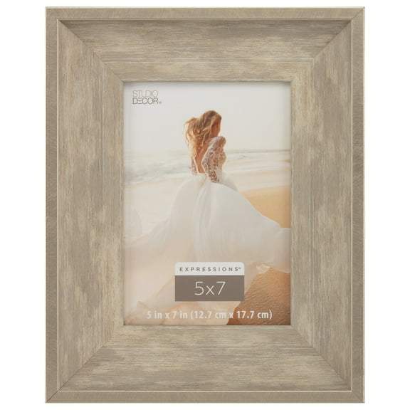 Expressions Metallic Edge Champagne Woodgrain Frame by Studio Decor
