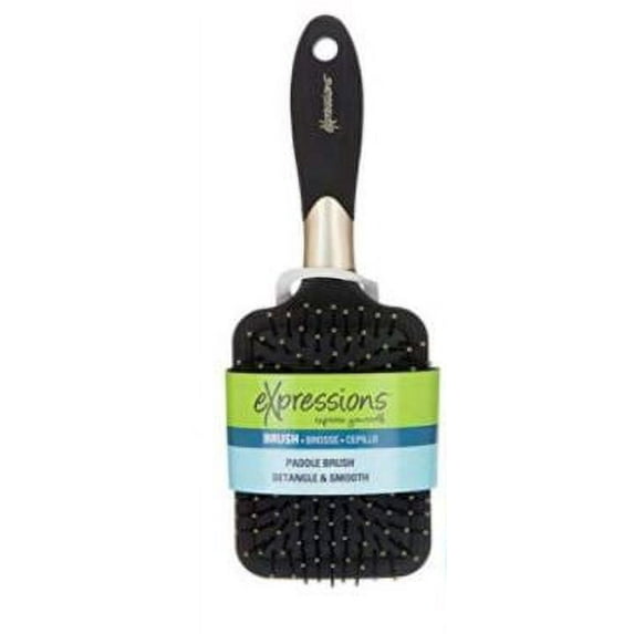Expressions Value Pack Pro Hairbrush – 1 Paddle Brush, Rubberized Grip, Metallics