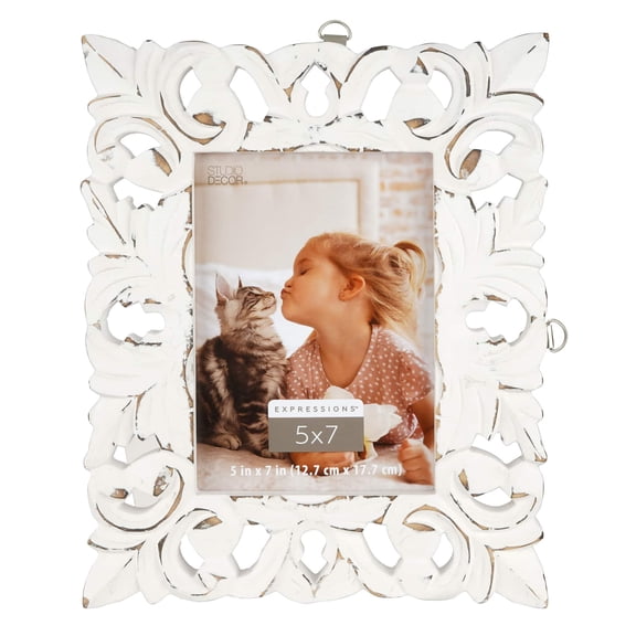 Studio Decor Expressions Whitewash Fleur-De-Lis Frame
