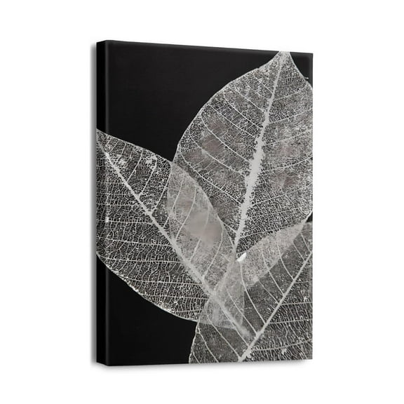 Expressive 12X16in Abstract Leaves Canvas Wall Art, Excellent Family Wall Decorations for Living Room, Bedroom, Kitchen, Dining Room - Upgrade Your Office Walls