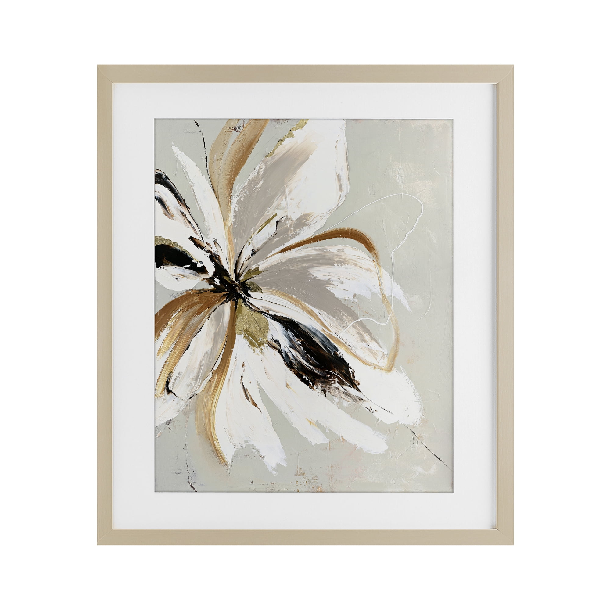 Expressive Cornelia Flower Birch Framed Print Under Glass, design by Design Fabrikken