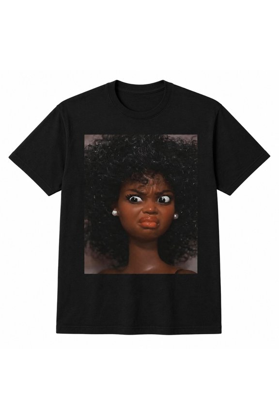 Expressive Doll Portrait Graphic T-Shirt, Unisex Classic Fit Cotton Tee