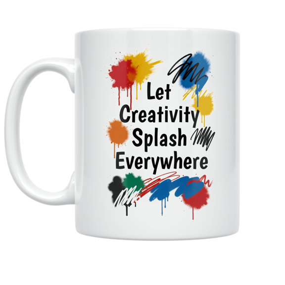 Expressive Paint Design - Creative Enthusiast - 11 oz Ceramic Coffee Mug