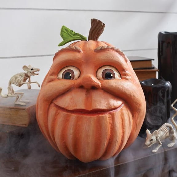Expressive Pumpkin Garden Decoration Indoor Decorations 6 Inch Pumpkin for Fall Tabletop Decor Halloween Facial Decorations Resin Pumpkins Funny Pumpkin Face Halloween Decor Sculpture