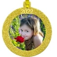 thumbnail image 1 of Expressly Yours! 2022 Picture Frame Christmas Ornament with Magnetic Glitter and Non-Glare Photo Protector, Round Gold, 1 of 6
