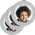 thumbnail image 1 of Expressly Yours! 2022 Picture Frame Christmas Ornament with Magnetic Glitter and Non-Glare Photo Protector, Round Silver, 3-Pack, 1 of 6