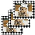 thumbnail image 1 of Expressly Yours! 2022 Picture Frame Christmas Ornament with Non-Glare Photo Protector, Horizontal Black & White Plaid, 3-Pack, 1 of 6