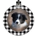 thumbnail image 1 of Expressly Yours! 2022 Picture Frame Christmas Ornament with Non-Glare Photo Protector, Round Black & White Plaid, 1 of 6
