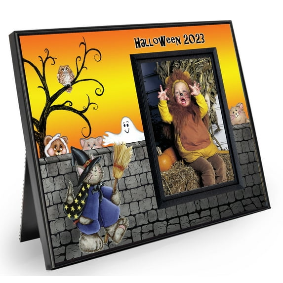 Expressly Yours! "Halloween 2023 Wall" Picture Frame Keepsake for Tabletop Display of Costume Photos, Holds 3.5 x 5" Photo