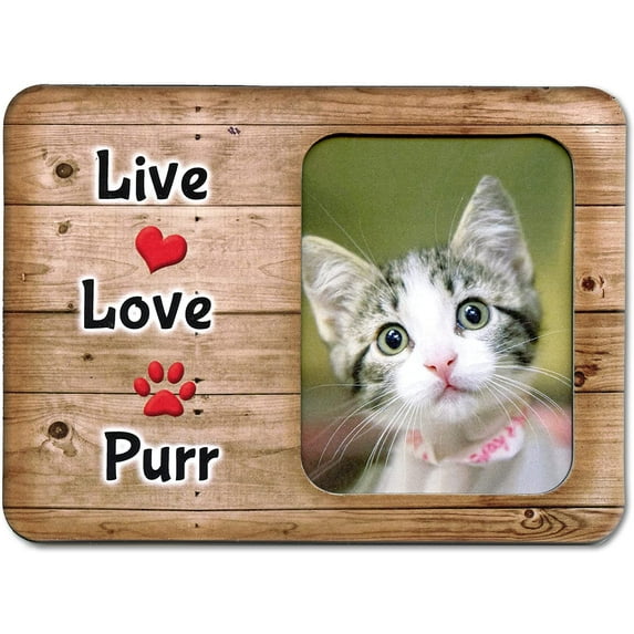 Expressly Yours! "Live, Love, Purr" Pet Lover Picture Frame Keepsake for Tabletop, Holds 3.5 x 2.5" Photo