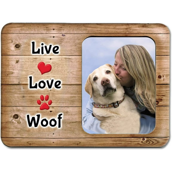 Expressly Yours! "Live, Love, Woof" Pet Lover Picture Frame Keepsake for Tabletop, Holds 3.5 x 2.5" Photo