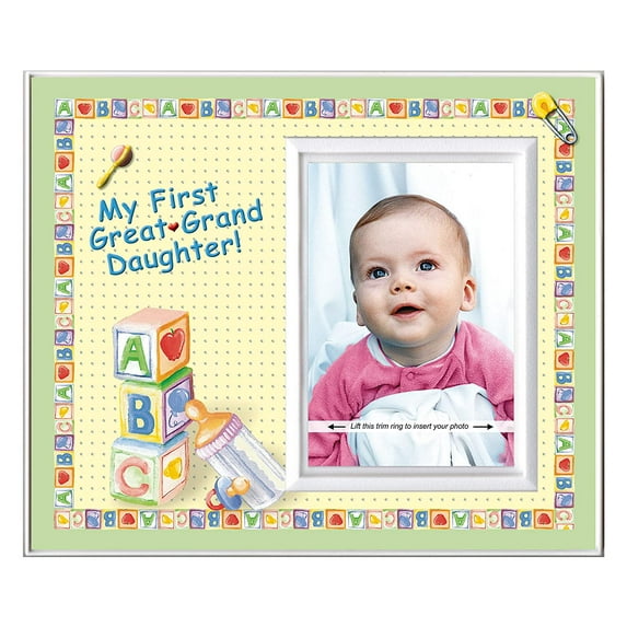 Expressly Yours! "My First Great Granddaughter" Picture Frame Keepsake Gift for Great Grandparent, Tabletop Display, Holds 3.5 x 5" Photo