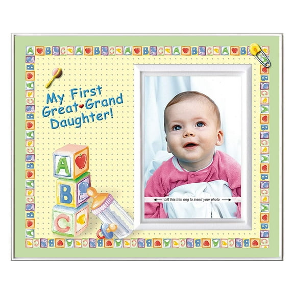 Expressly Yours! "My First Great Granddaughter" Picture Frame Keepsake Gift for Great Grandparent, Tabletop Display, Holds 3.5 x 5" Photo