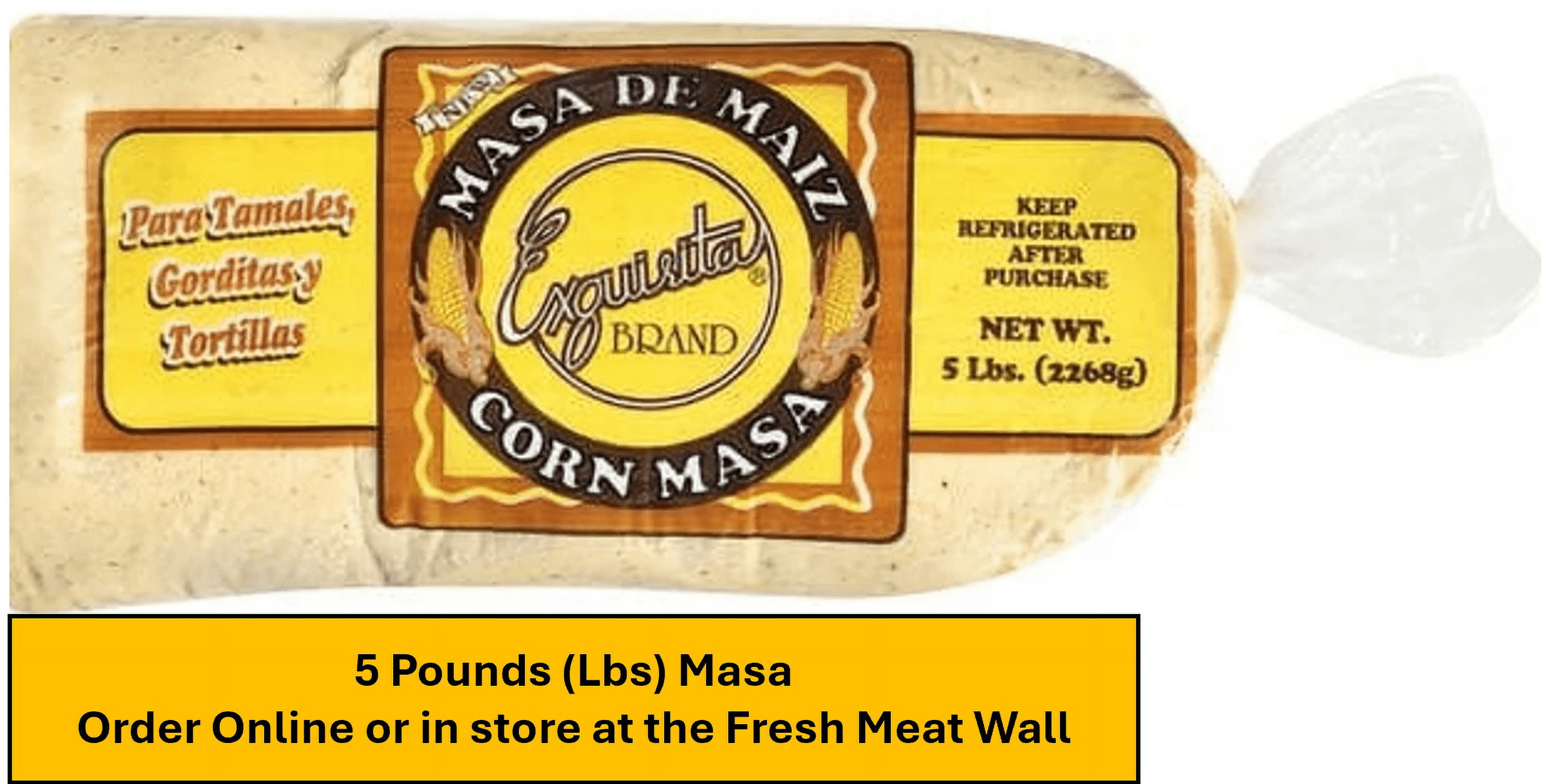 Exquisita Masa de Maiz 5 lb Preparada Para Tamales, Gorditas y Tortillas
