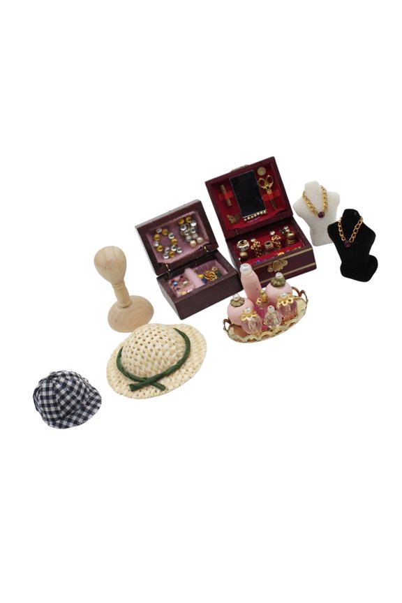 Exquisite 1/12 Scale Miniature Mannequin Jewelry Set for Dollhouses Display