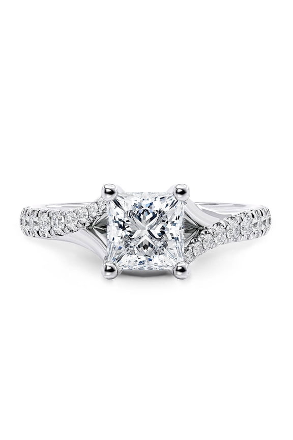 Exquisite 1.8 Ct Princess Cut Moissanite Diamond Ring with Hidden Halo in 925 Silver
