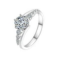 thumbnail image 1 of Exquisite 1 Carat Lab Created Moissanite Rings Women Round Cut D Color VVS1 925 Sterling Silver Diamond Engagement Rings Ideal Choice for Couple Parties Date Travel, 1 of 7