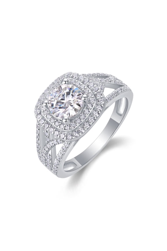 Exquisite 1 Carat Lab Created Moissanite Wedding Rings Women Round Cut D Color VVS1 S925 Sterling Silver Diamond Rings Ideal Choice for Couple Parties Date Travel