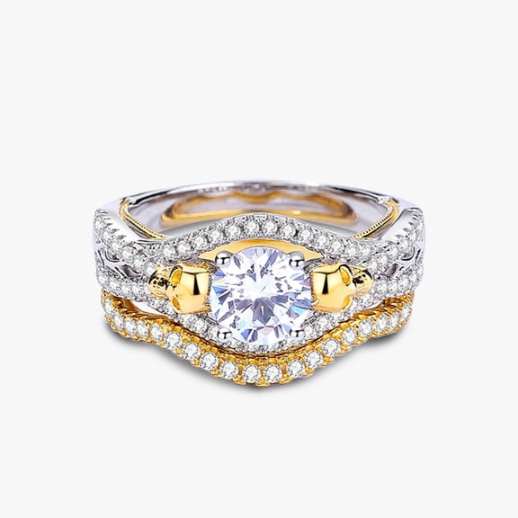 Exquisite 1 Carat Moissanite Ring for Women S925 Sterling Silver Round Cut Diamond Ring Promise Fashion Luxury Suitable for Daily Wear Engagement Wedding Birthday Anniversar