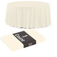 thumbnail image 1 of Exquisite 1-Pack Ivory Plastic Disposable 120-inch Round Tablecloths for Parties, 1 of 4