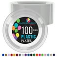 thumbnail image 1 of Exquisite 10" Heavy Duty 350 GSM Clear Disposable Party Plastic Plates - 100 Count, 1 of 10