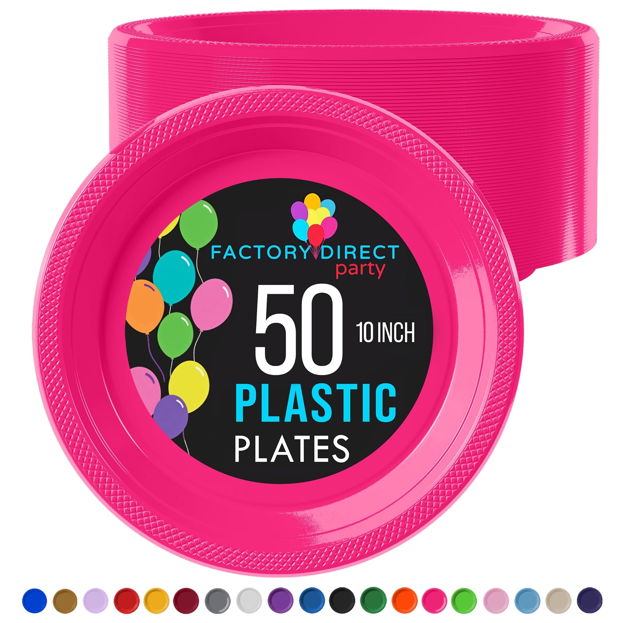 Exquisite Red 10 Round Disposable Plates 50 Count Party Plastic Plates Walmart