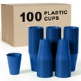 thumbnail image 1 of Exquisite 100-Pack 12 oz Dark Blue Disposable Plastic Cups - Durable and Stylish Party Cups, 1 of 5