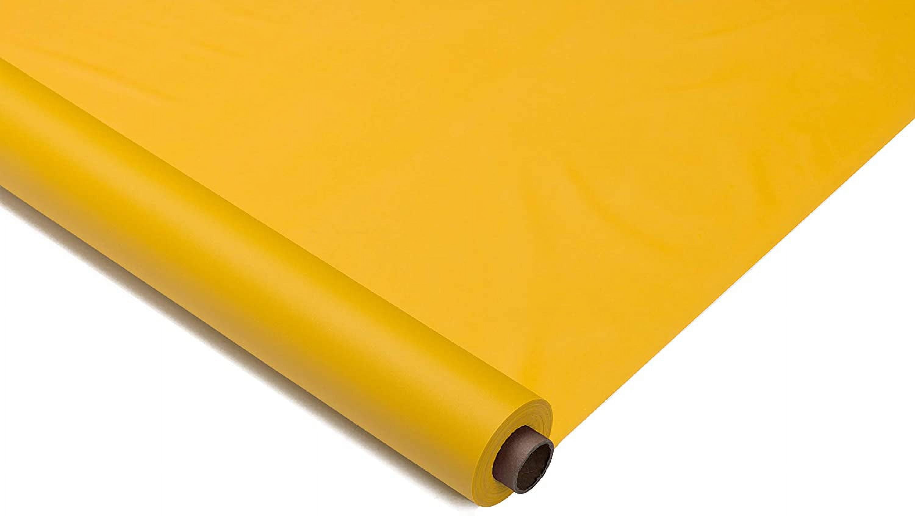 Choice 40 x 100' Tangerine Plastic Table Cover Roll - 4/Case