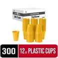 thumbnail image 1 of Exquisite 12 Fl Oz Disposable Plastic Cups, 300 Count, 1 Pack - Yellow, Wedding, Heavy Duty, 1 of 9