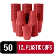 Exquisite 50 Ct 12 Fl Oz Emerald Green Disposable Plastic Cups, Heavy Duty Party Cups, 1 Pack