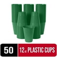 thumbnail image 1 of Exquisite 50 Ct 12 Fl Oz Emerald Green Disposable Plastic Cups, Heavy Duty Party Cups, 1 Pack, 1 of 9